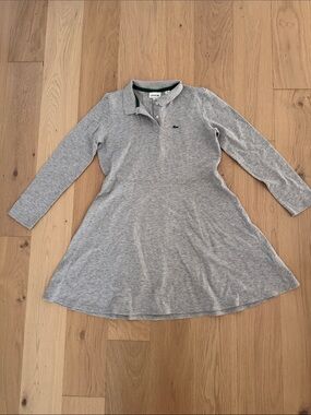 Lacoste Girls Grey Heather Long-Sleeve Polo Dress